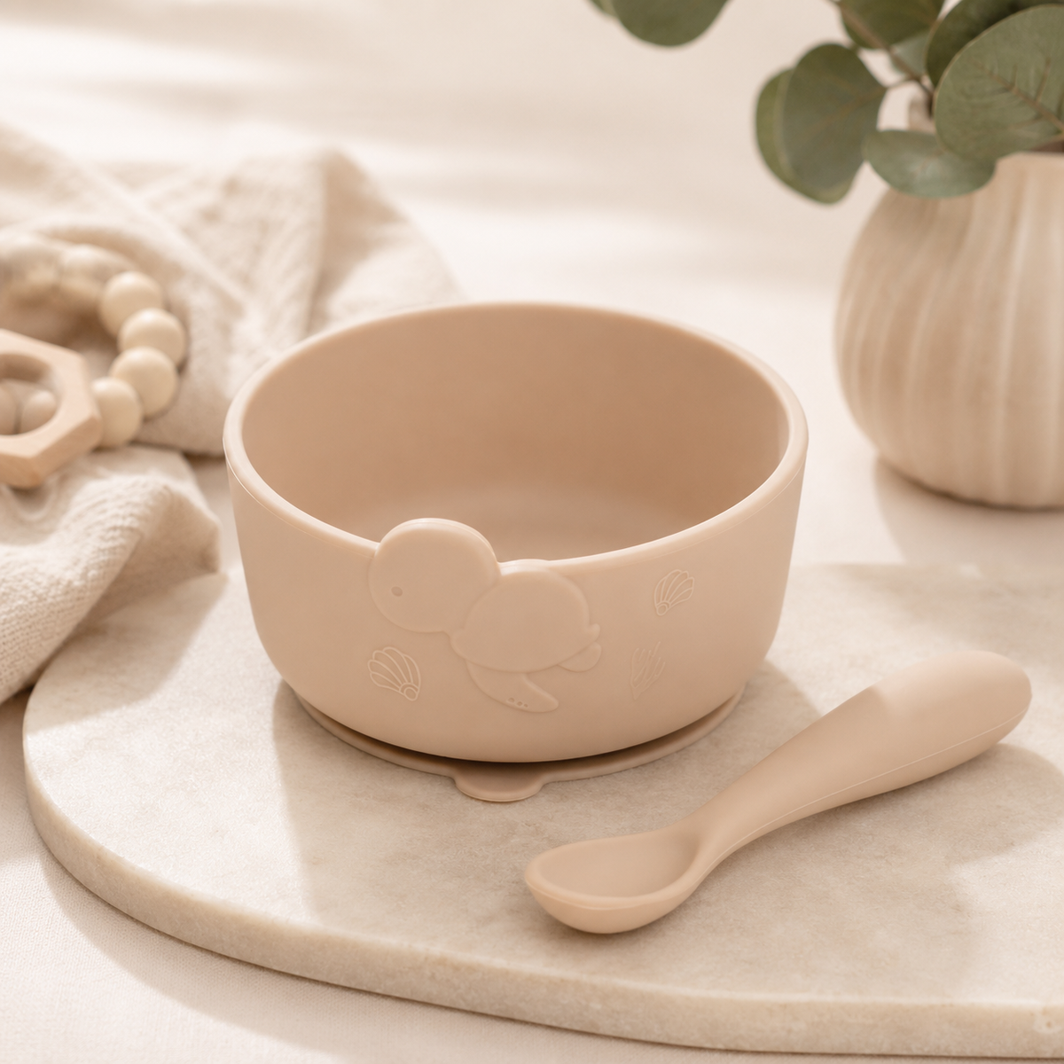Silicone suction bowl + spoon