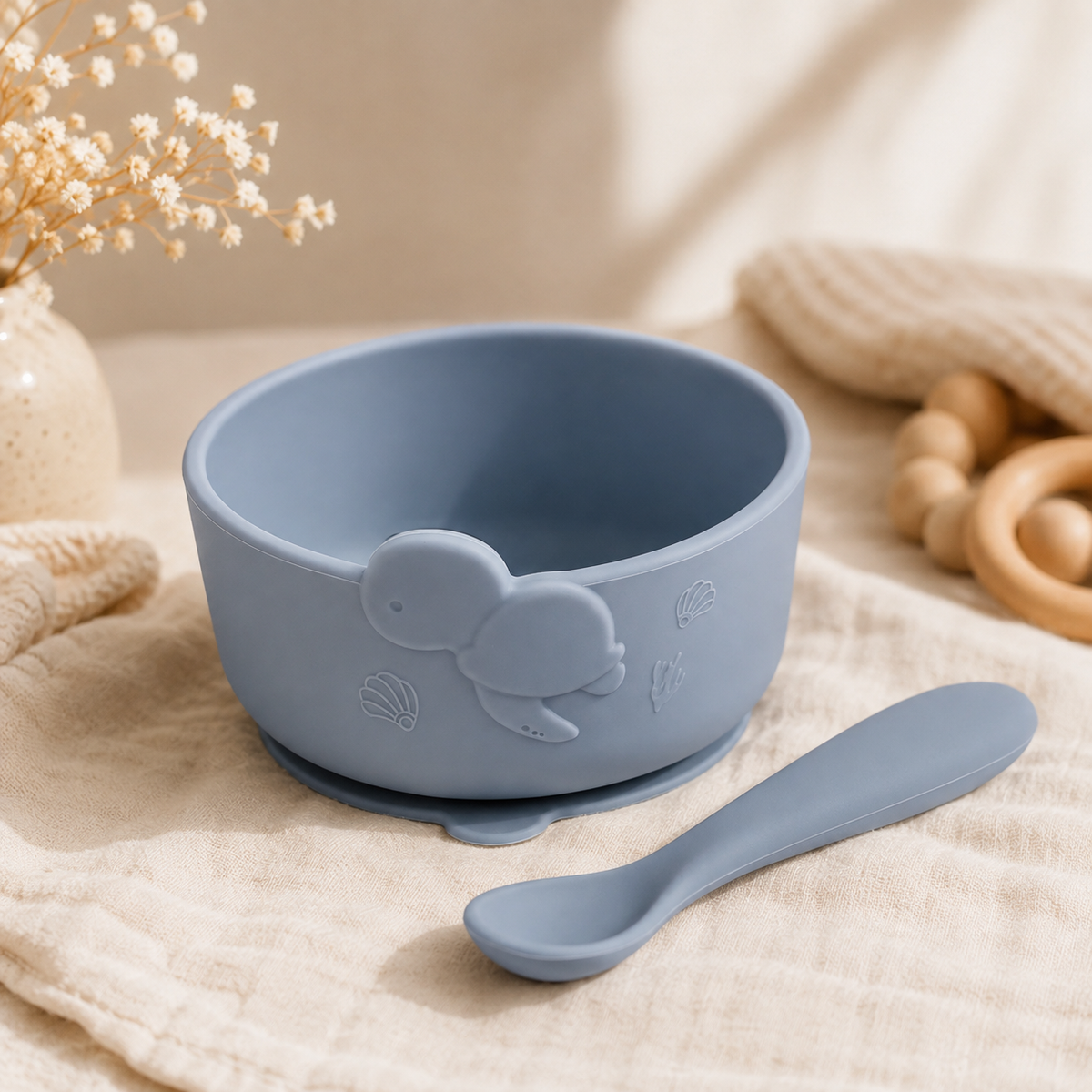 Silicone suction bowl + spoon