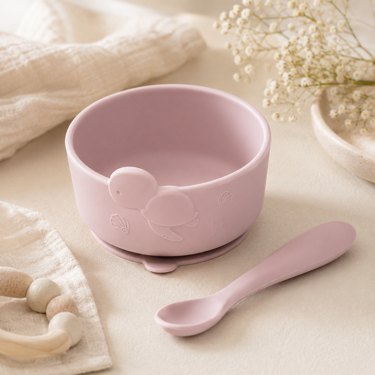 Silicone suction bowl + spoon