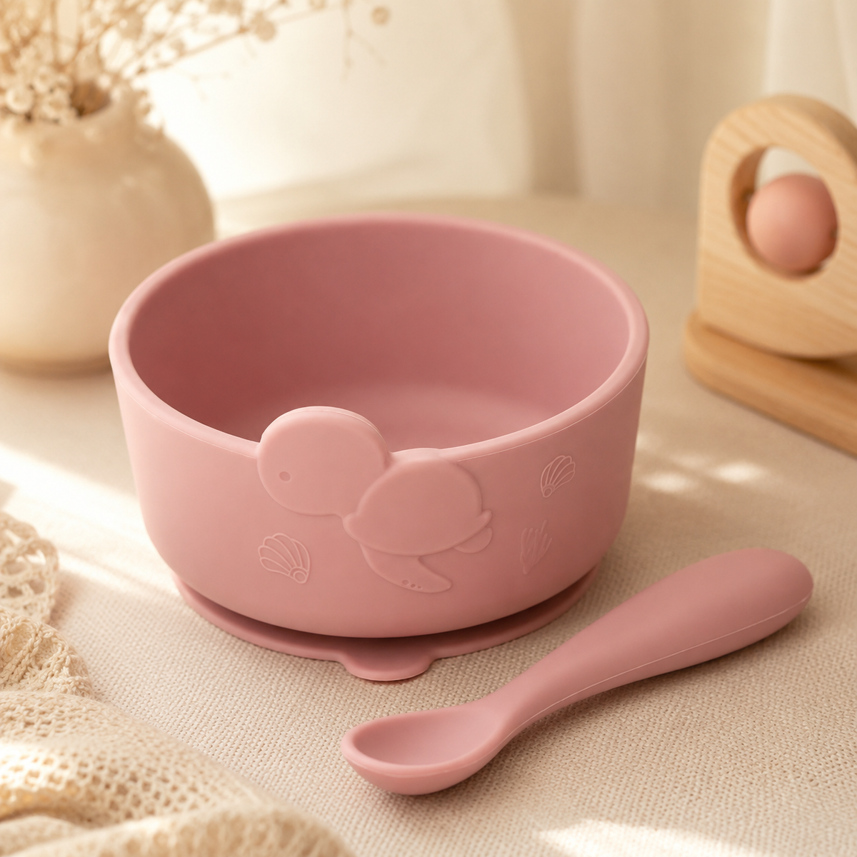 Silicone suction bowl + spoon