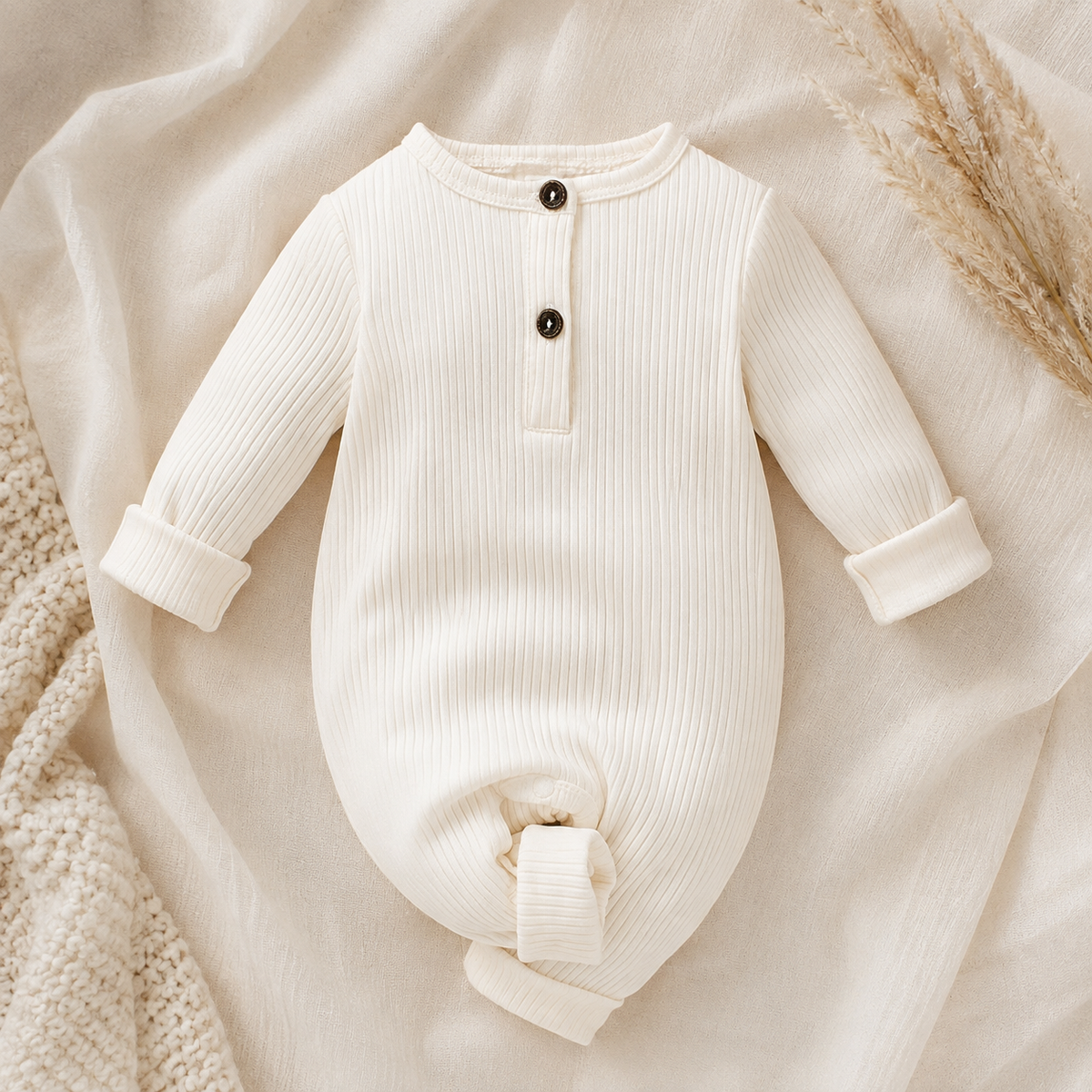Cotton Long-sleeve Jumpsuit