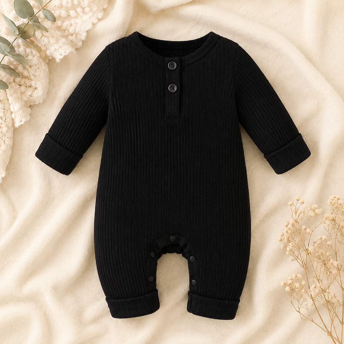 Cotton Long-sleeve Jumpsuit
